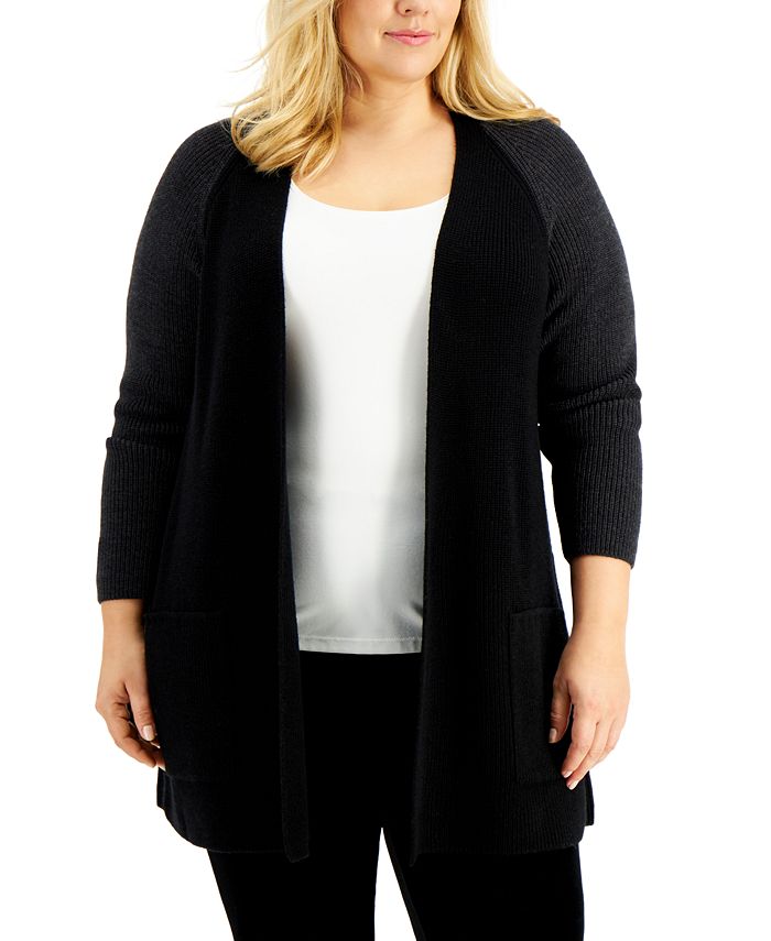 Eileen Fisher Plus Size Open Front Cardigan Macy s