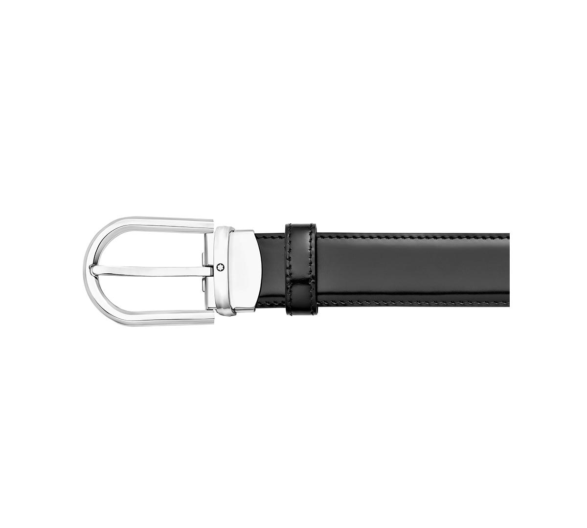 Shop Montblanc Men's Horseshoe-buckle Leather Belt In Black