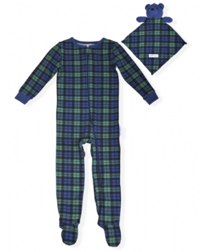 image of Max & Olivia Baby Boys Tertan Plaid Coverall with Blankie Baby
