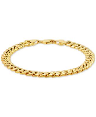 Lightweight Men's Miami Cuban Link 9-1/2" Chain Bracelet (7mm) in 10k Gold