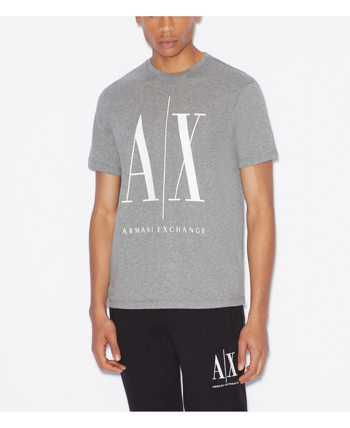 Ax Armani Exchange Men's Printed Icon Logo T-shirt In Grey