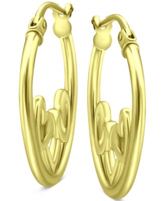 Heart Accent Small Hoop Earrings in 18k Gold-Plated Sterling Silver, 0.75", Created for Macy's