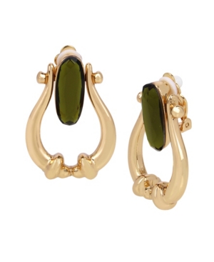 image of Robert Lee Morris Soho Olivine Doorknocker Clip-on Earrings