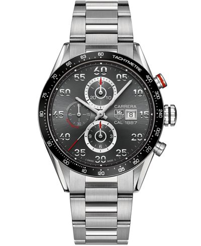 TAG Heuer Men's Swiss Automatic Chronograph Carrera Calibre 1887 Stainless Steel Bracelet Watch 43mm CAR2A11.BA0799
