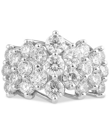 Macy's - Diamond Cluster Statement Ring (3 ct. t.w.) in 10k White Gold or 10K Yellow Gold