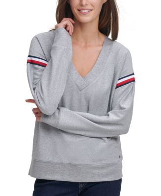 Tommy Hilfiger - Deep V-Neck Metallic Sweatshirt