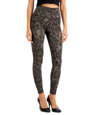 INC International Concepts - Snakeskin-Print Compression Leggings