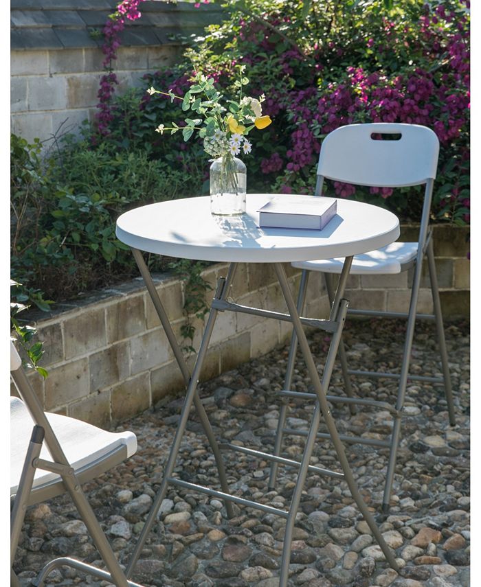 Gardenised Tall Garden Patio Folding Round Cocktail Table for Indoor ...