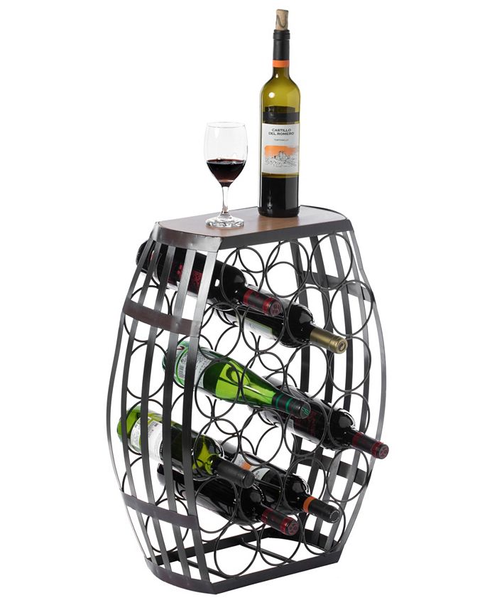 Vintiquewise Barrel Shaped 22 Bottles Decorative Table Wine Rack