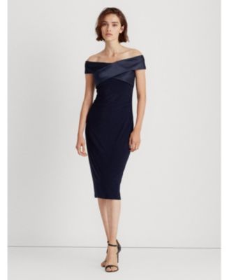 ralph lauren jersey off the shoulder dress