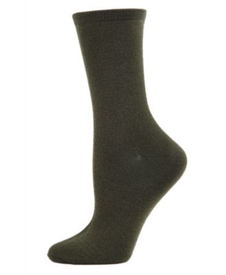 Flat knit Cashmere Women's Crew Socks