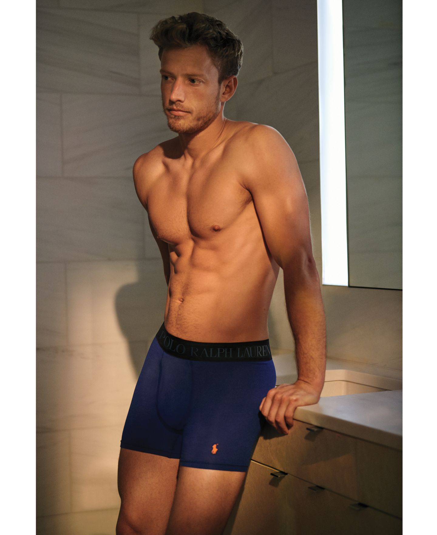 Трусы-боксеры Flex для мужчин, модал, 3 шт. — Polo Ralph Lauren, цвет: Синий — фото 4