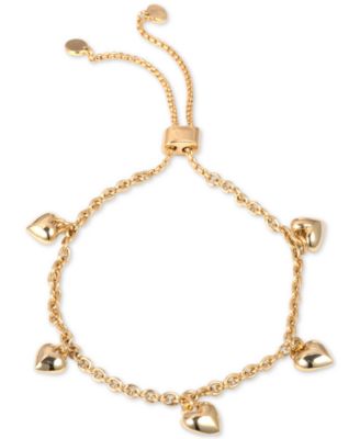 DKNY - Gold-Tone Heart Charm Slider Bracelet