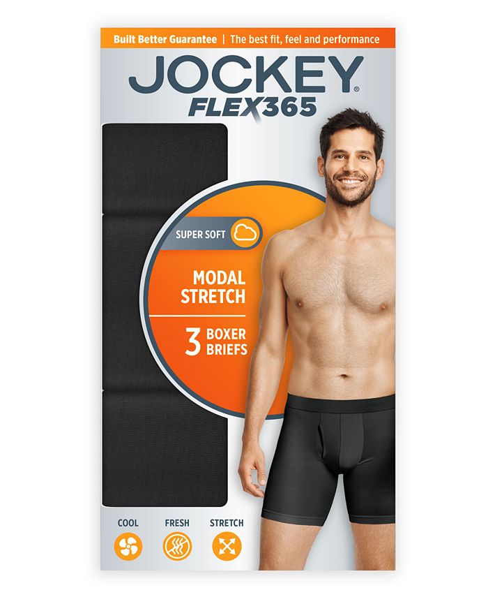 Jockey Men's Flex 365 Modal Stretch Boxer Brief 3 pack, Created for ...