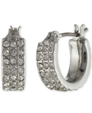 image of Givenchy Pave Huggie Hoop Earrings