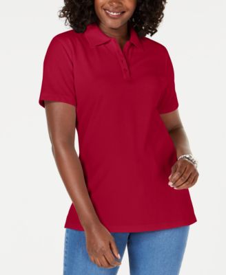 macy's women's petite polo shirts