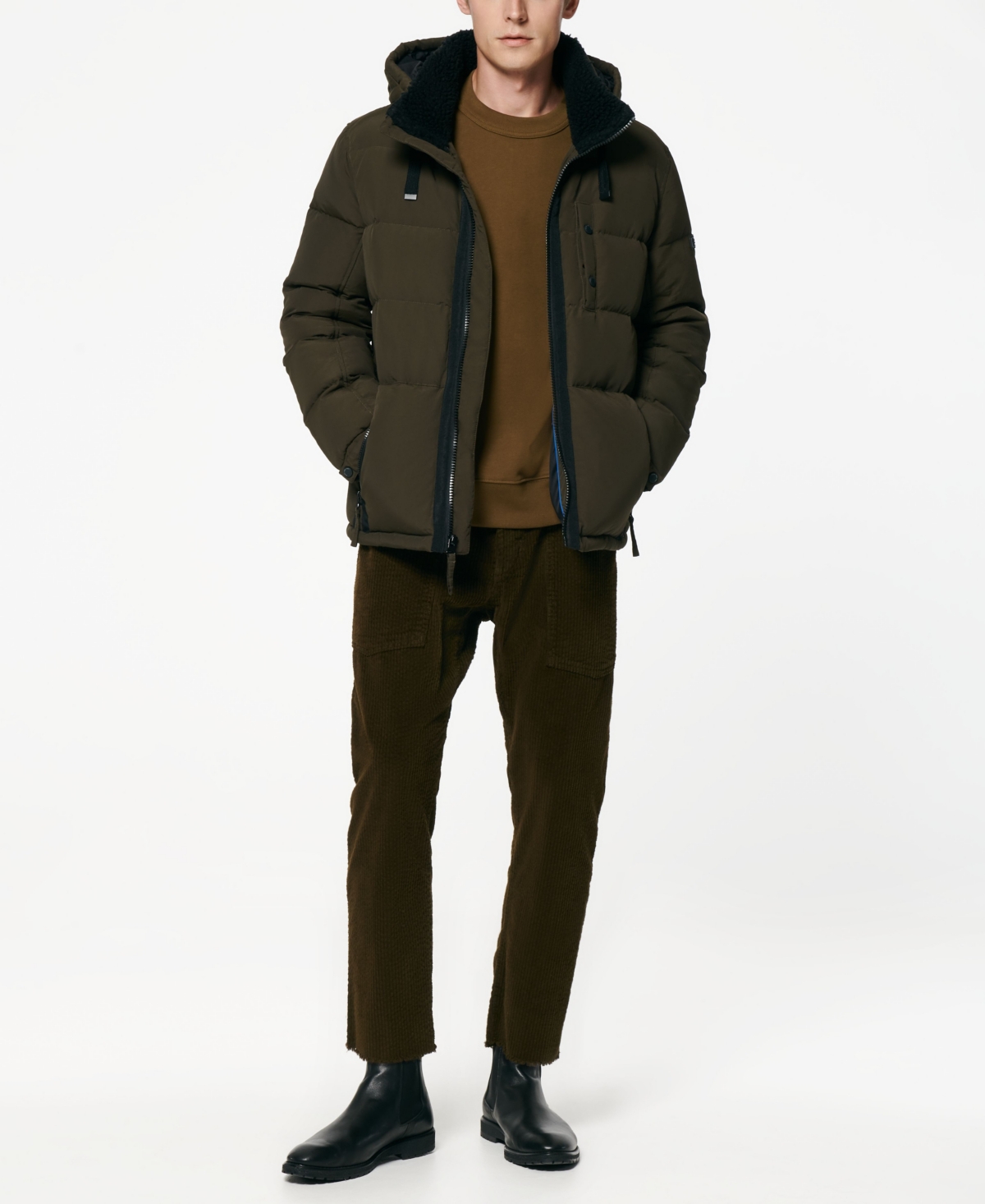 Marc new york men's crinkle down hooded parka clearance