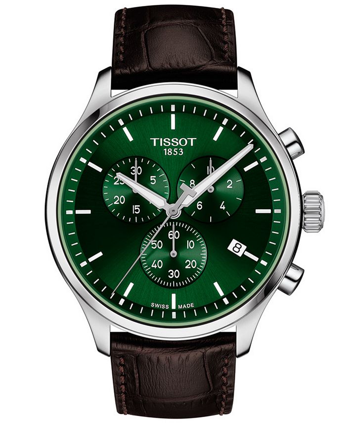 Tissot - Men's Swiss Chronograph XL Classic Brown Leather Strap Watch 45mm