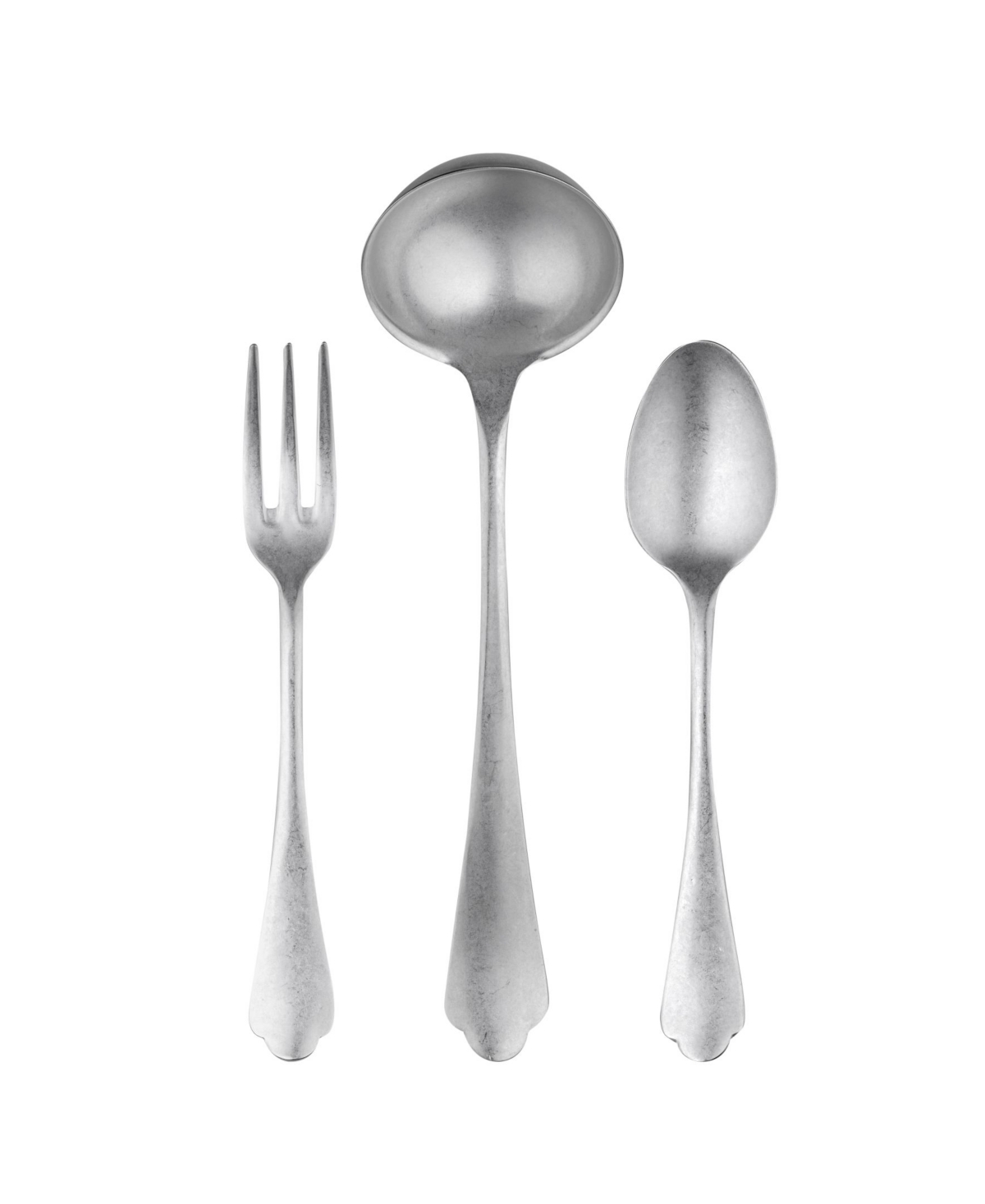 Mepra Serving Set Fork Spoon and Ladle Dolce Vita Flatware Set, Set of 3 - Silver-tone