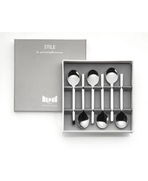 Mepra Stile By Pininfarina Espresso Spoon Set In Silver-tone