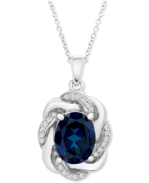 image of Blue Sapphire (1-3/4 ct. t.w.) & White Sapphire (1/6 ct. t.w.) 18