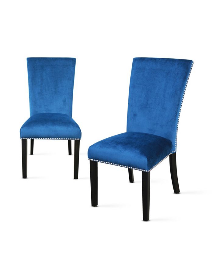 Furniture Camila Blue Velvet Dining Chair, Created for Macy's Macy's