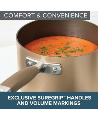 Advanced Home Hard-Anodized Nonstick Straining Saucepan, 2-Quart