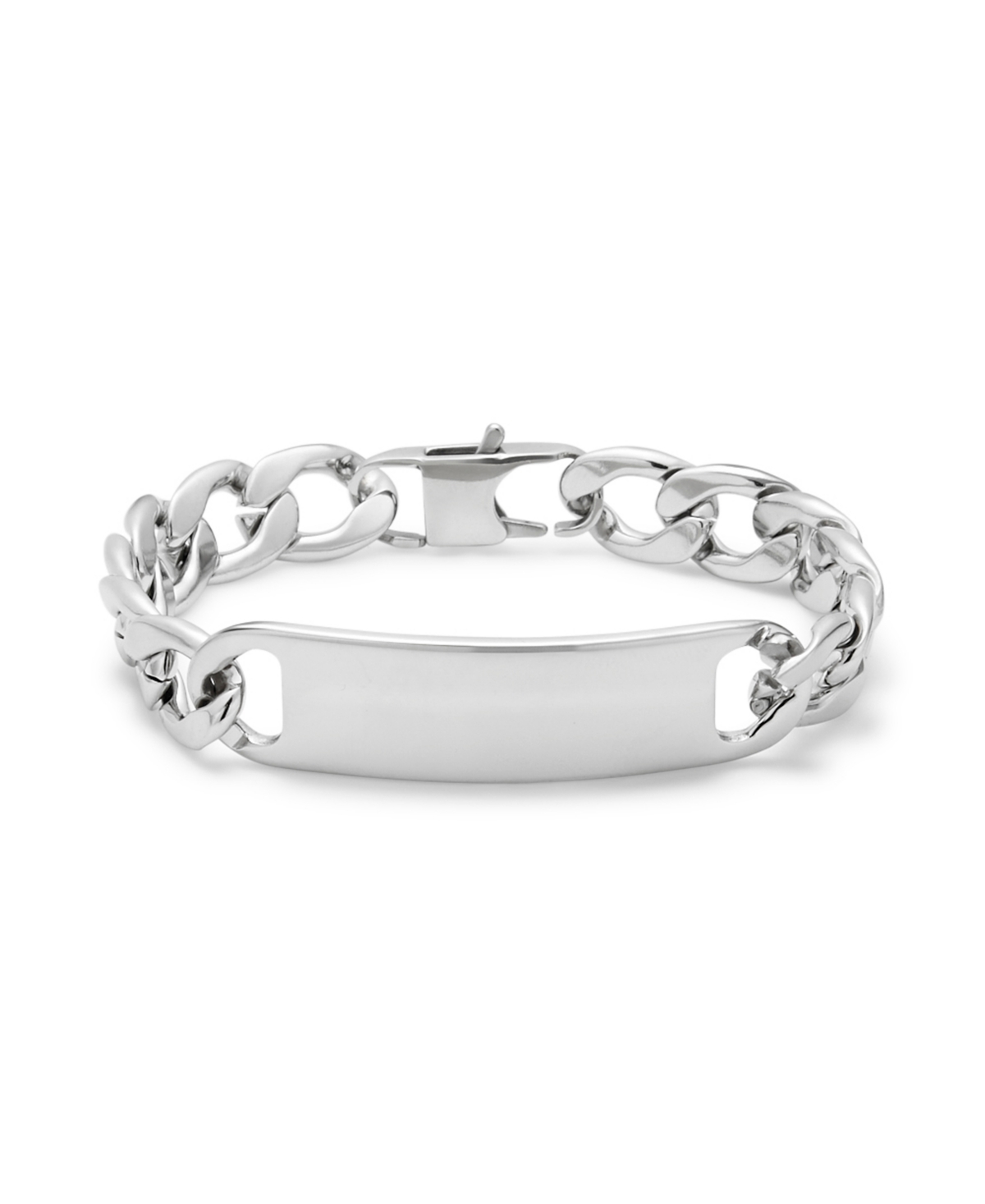 Eve's Jewelry Men's Stainless Steel Curb Link Id Bracelet
