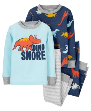 image of Carters Baby Boy 4-Piece Dino Snore 100% Snug Fit Cotton PJs