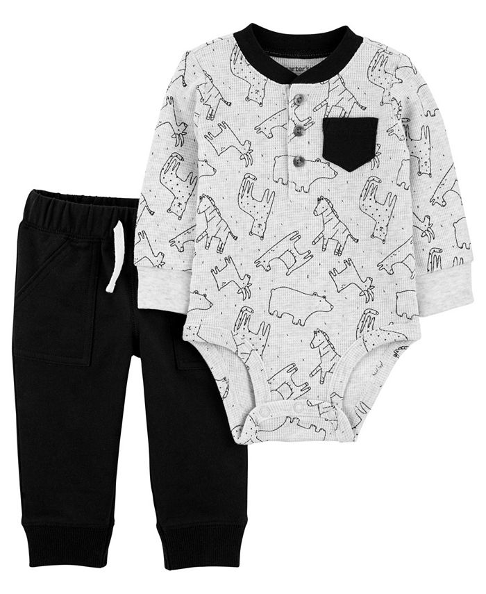 Carter's Carters Baby Boy 2-Piece Animal Bodysuit Pant Set - Macy's