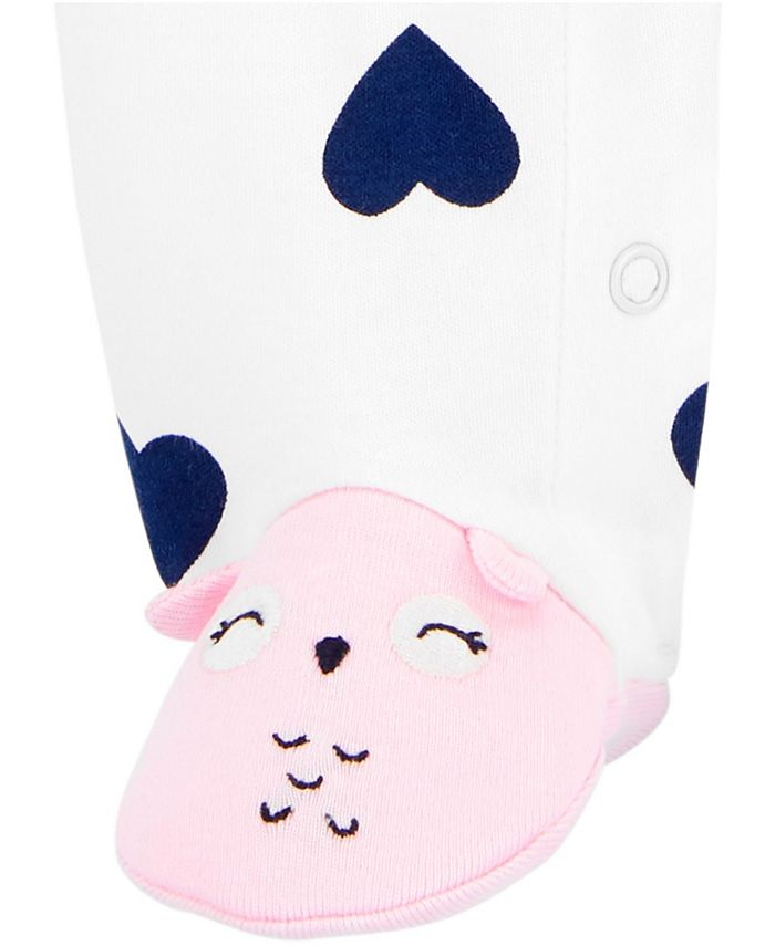 Carter's Carters Baby Girl Heart SnapUp Cotton Sleep & Play Macy's
