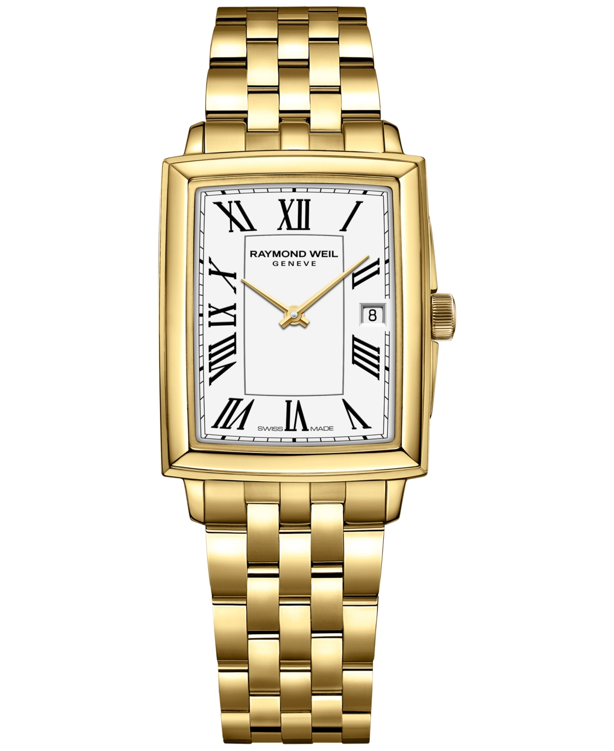 Raymond Weil Women's Swiss Toccata Gold Pvd Stainless Steel Bracelet Watch 22.6x28.1mm In White