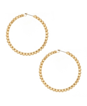 image of Simple Crystal Gold Plated Hoop Earrings