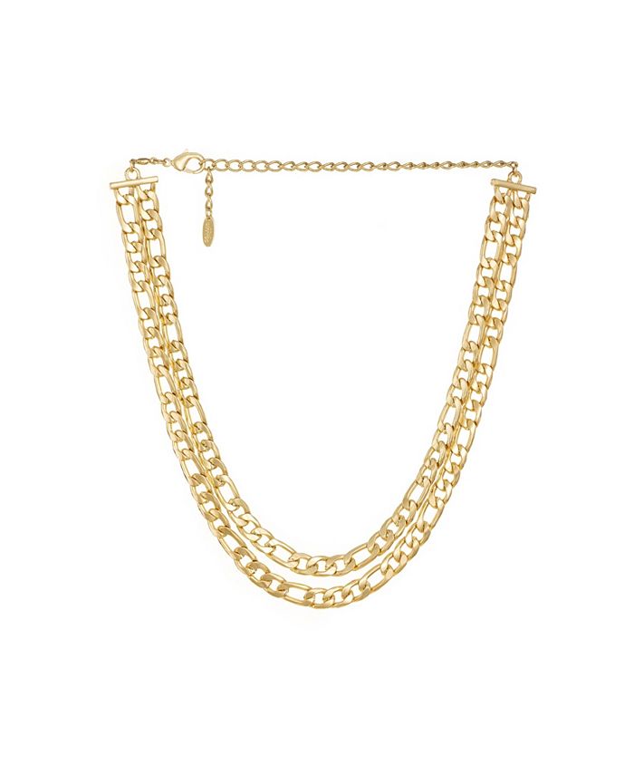 ETTIKA Double Gold Plated Figaro Chain Link Necklace Macy s
