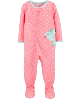 Carter's - Carters Baby  Girl 1-Piece Hummingbird Footie Poly PJs