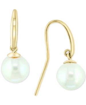 image of Effy Akoya Cultured Pearl (8-1/2mm) Drop Earrings in 14k Gold