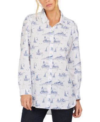 nautical print blouse