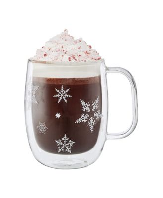 Sorrento Holiday Coffee Glass Mugs, Set of 4