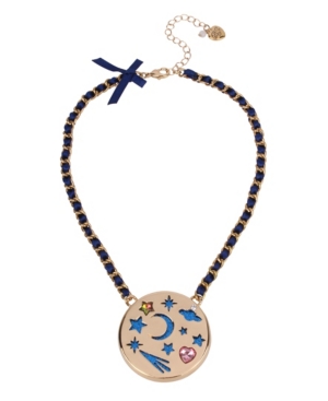 image of Betsey Johnson Celestial Cut-Out Pendant Necklace