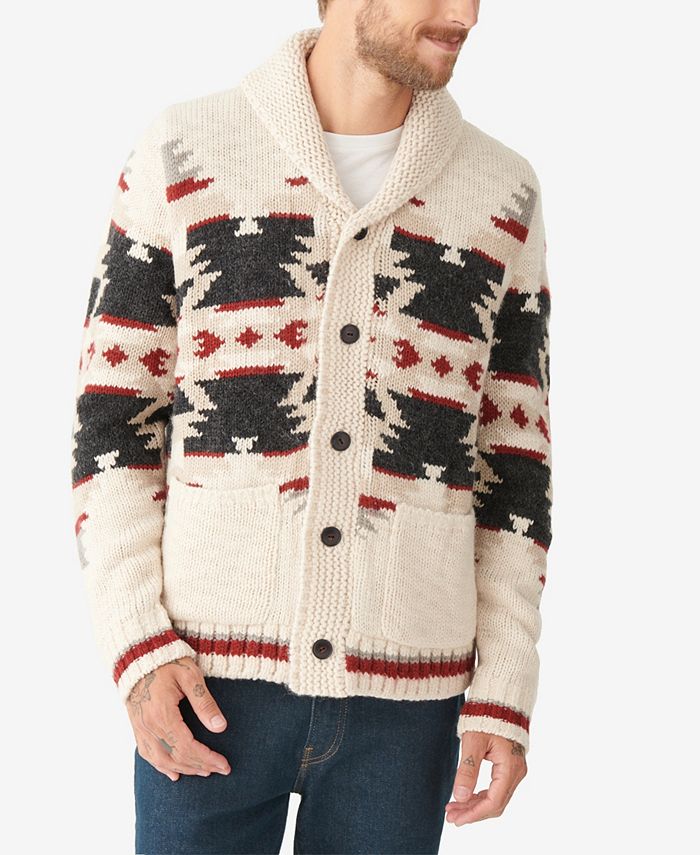Lucky Brand Men's Sherpa-Lined Legacy Shawl Collar Cardigan Sweater ...