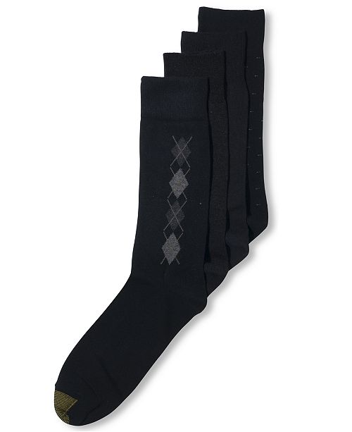 Gold Toe Men's Socks, 4 Pack Clocking Dress Men's Socks, Created for