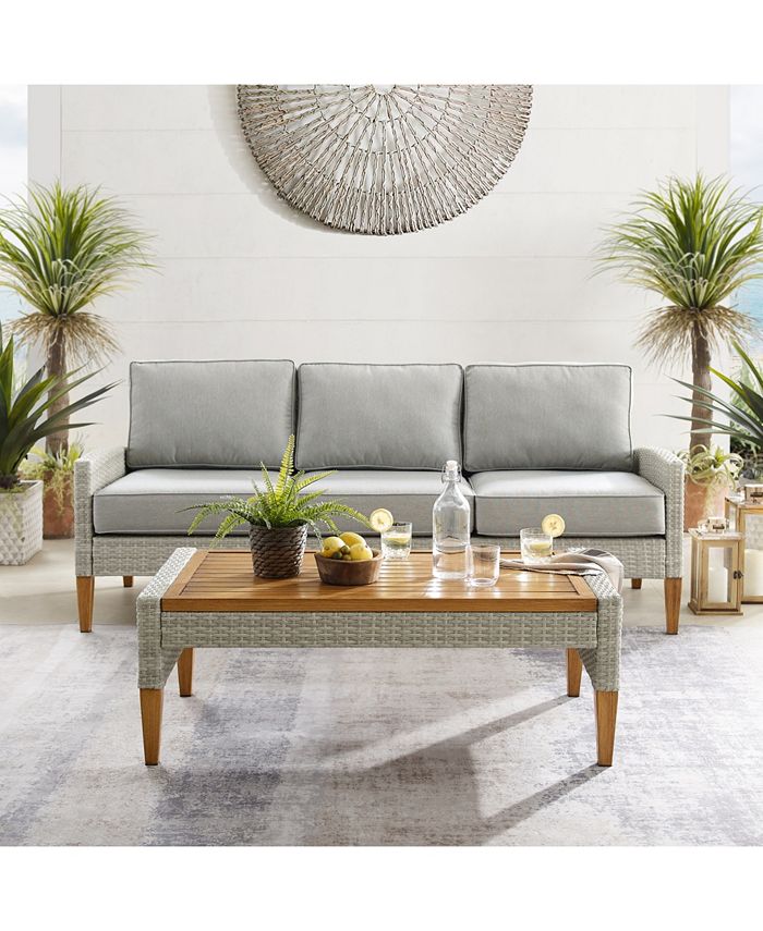 Crosley Capella Outdoor Wicker 2 Piece Sofa Set Macy's