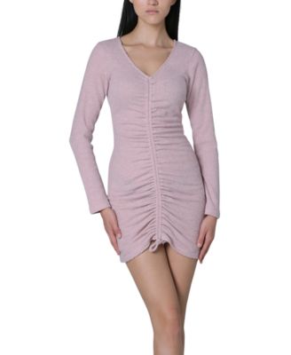 Ultra Flirt - Juniors' Ruched-Front Bodycon Dress