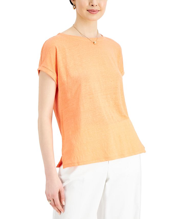 Charter Club Linen BoatNeck Top, Created for Macy's Macy's