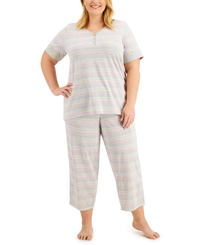 Charter Club The Everyday Cotton Plus Size Capri Pajama Set, Created for  Macy's - Macy's