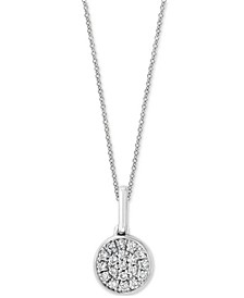 EFFY® Diamond Pavé Cluster 18" Pendant Necklace (1/10 ct. t.w.) in Sterling Silver or 14k Gold-Plated Sterling Silver