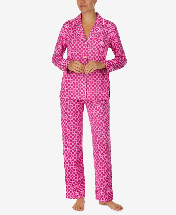 Lauren Ralph Lauren Women's 2-Pc. Notched-Collar Pajamas Set - Macy's