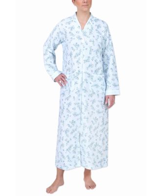 Miss Elaine - Quilted Printed Long Zipper Robe