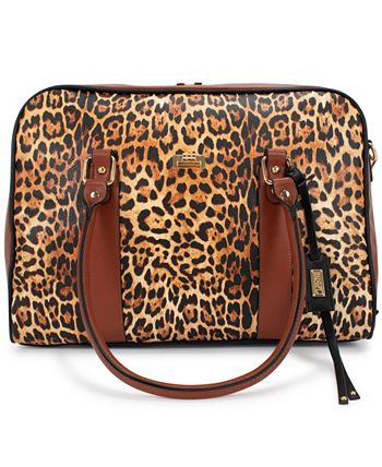 badgley mischka leopard travel tote weekender bag