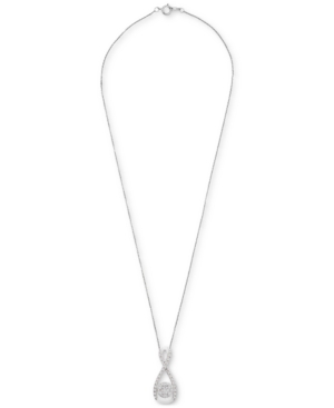 image of Diamond Cluster Infinity Pendant Necklace (1/10 ct. t.w.) in Sterling Silver
